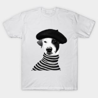 Jack Russel Terrier wearing a beret T-Shirt